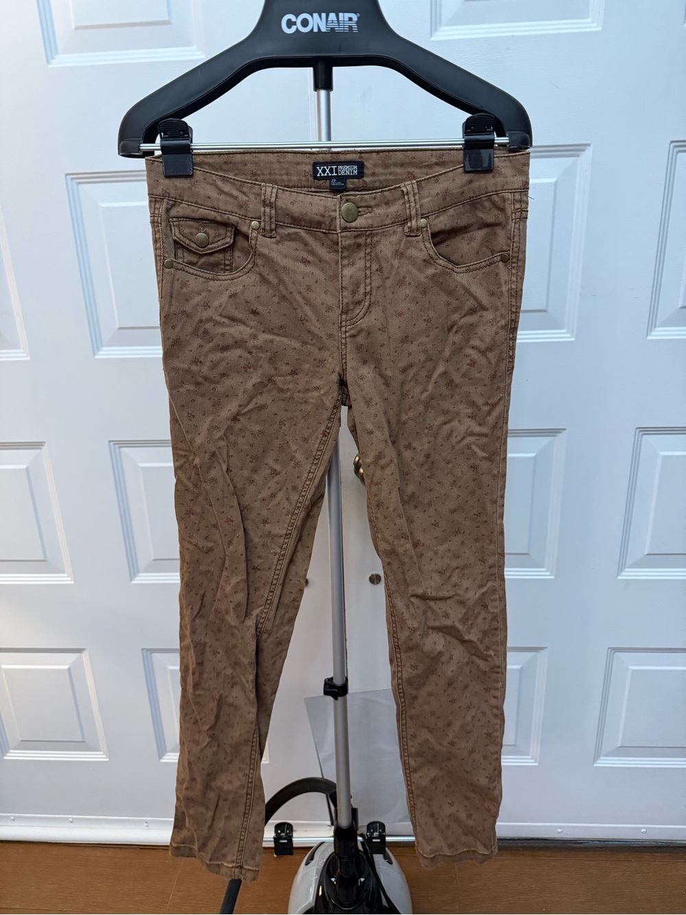 Forever 21 Brown Floral Skinny Denim Jeans - Picture 1 of 7